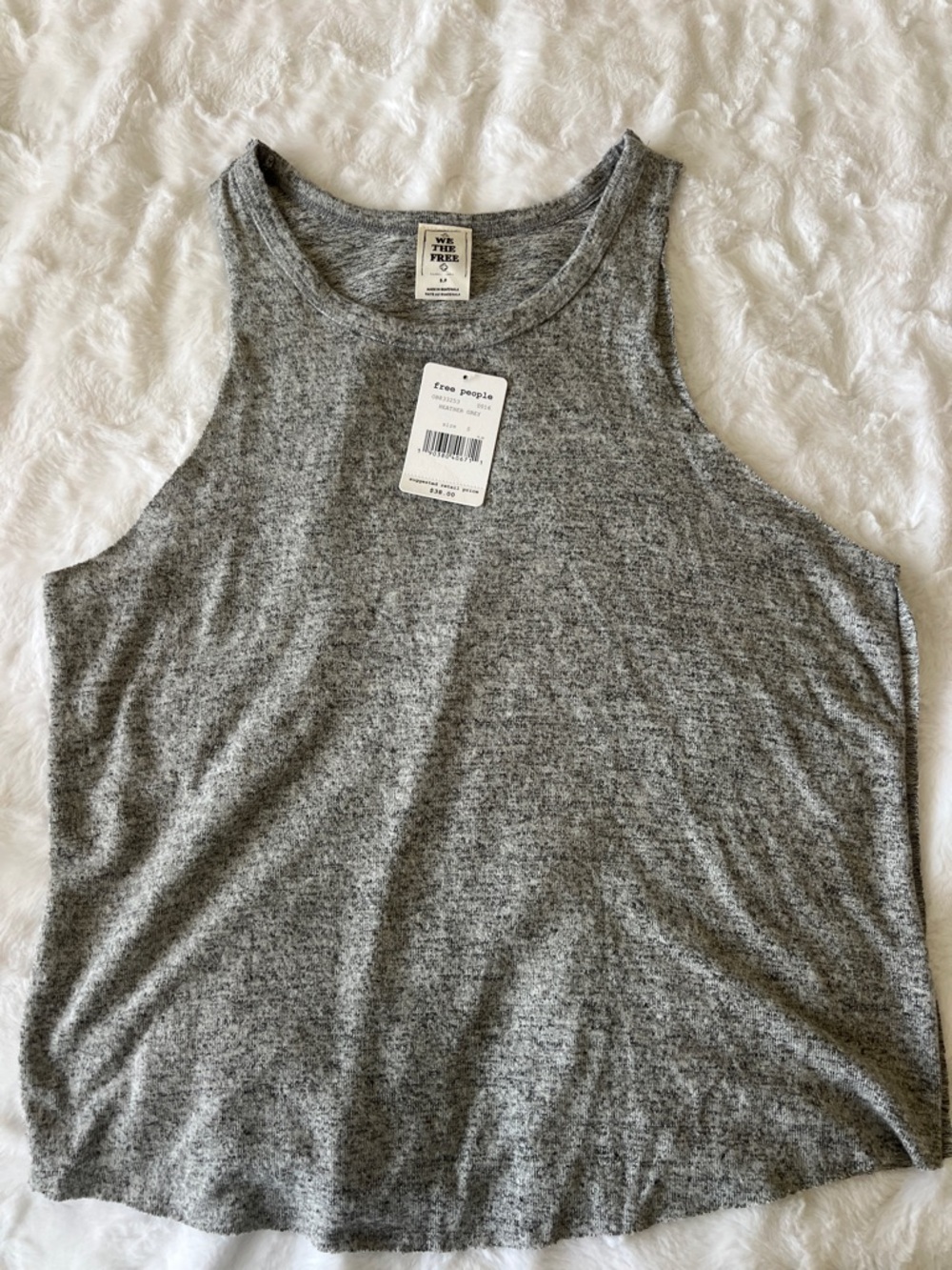 Free People Heather Gray Relaxed Ribbed Tank